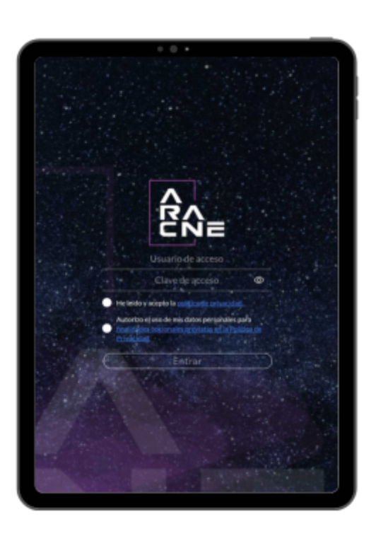 Paso 2: Pantalla de acceso a la aplicación