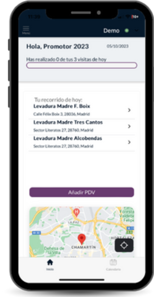 Paso 1: Listado y calendario de rutas