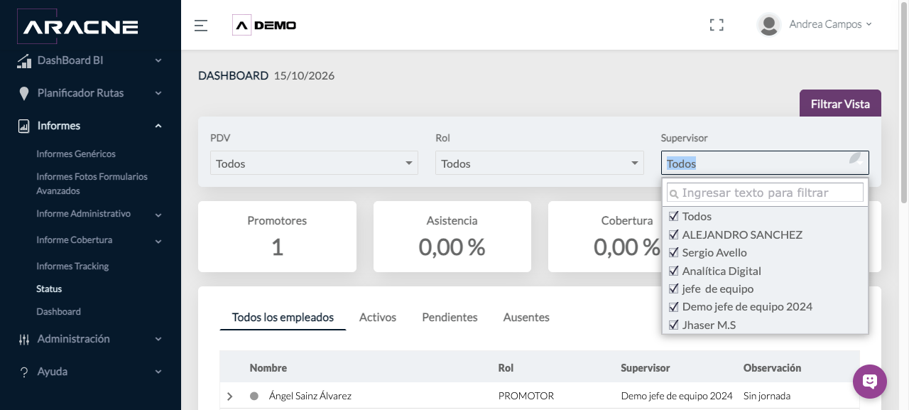 Filtro Supervisor de Status