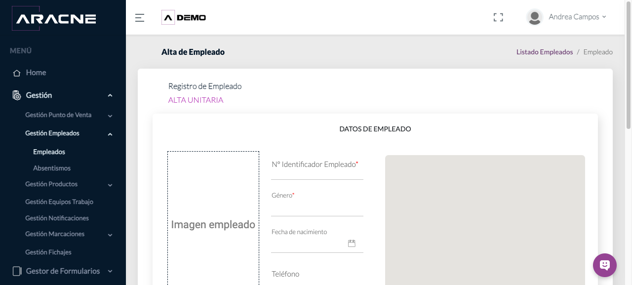 Datos de empleado
