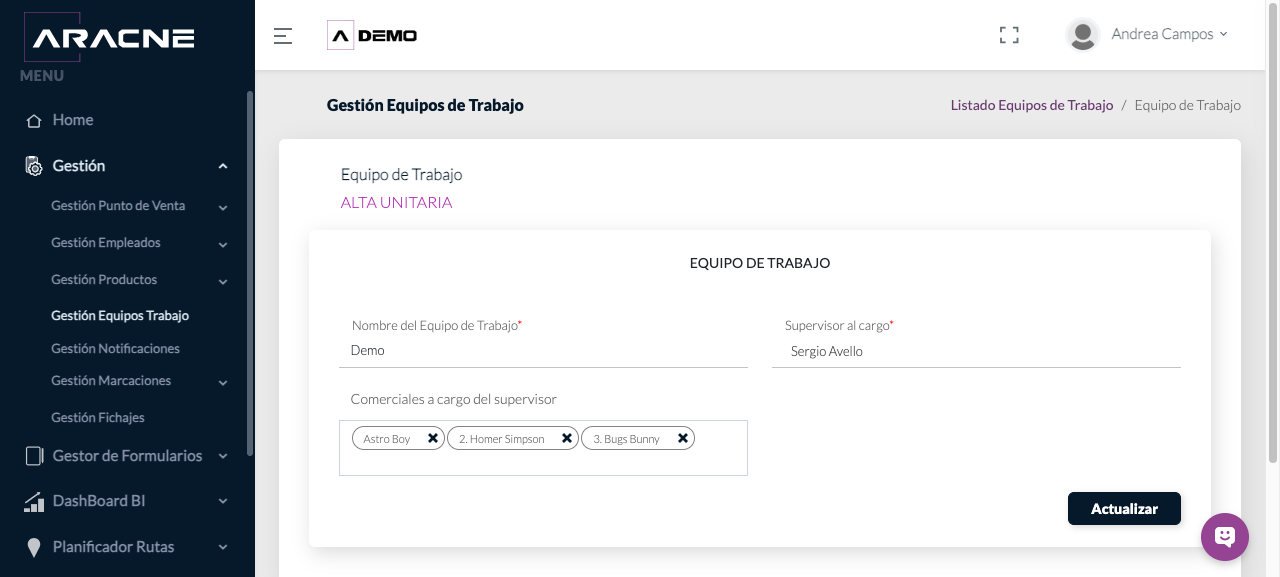 Edición de equipo de trabajo