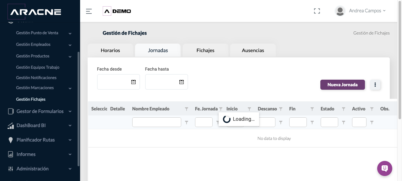 Listado de Jornadas