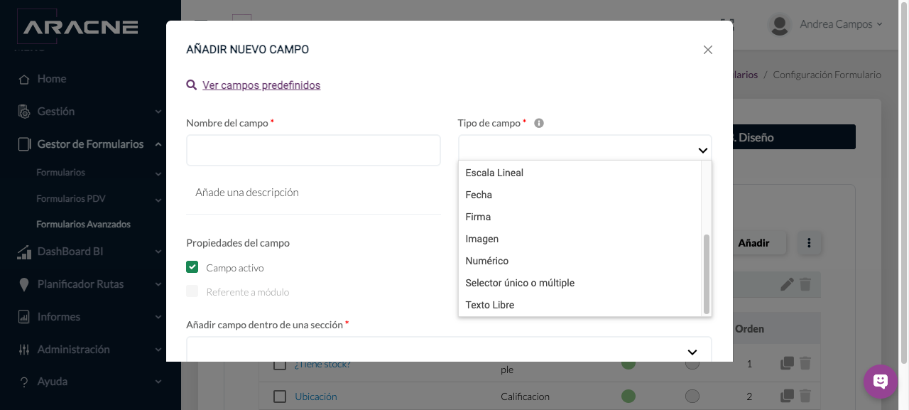 Más tipos de campo