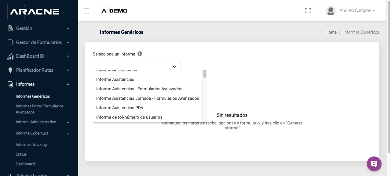 Selector de Informes Genéricos