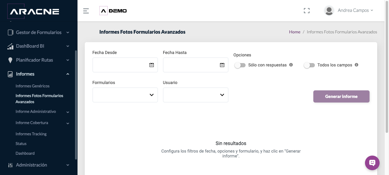 Informe de fotografías