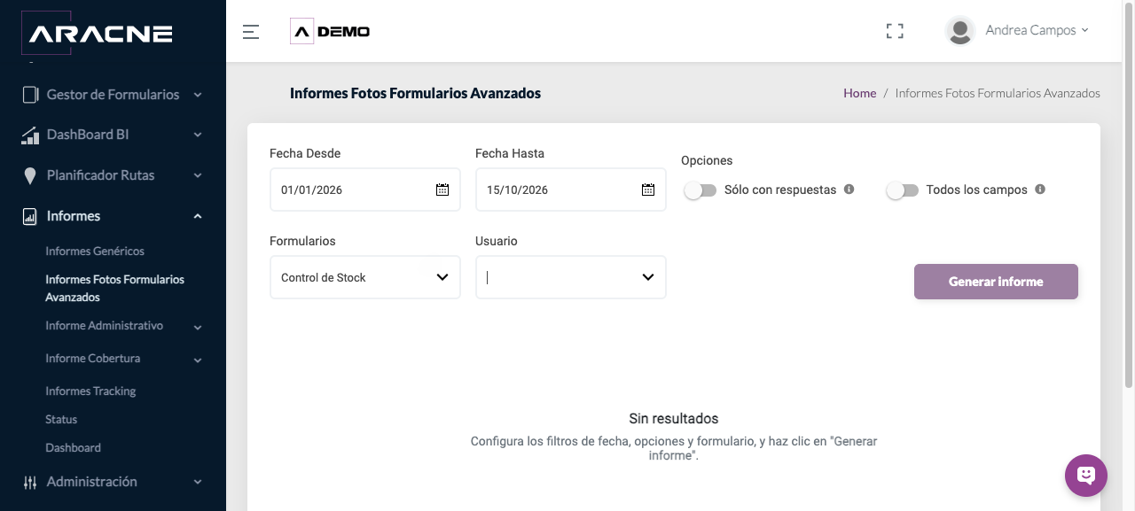 Resultado del informe fotográfico