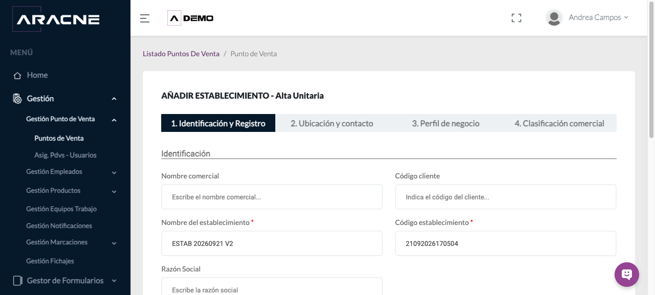 Edición de un Punto de Venta